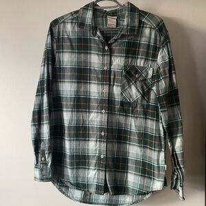 The North Face Women’s Forest Green and Charcoal Plaid Shirt
